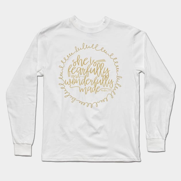 She Is Fearfully and Wonderfully Made Long Sleeve T-Shirt by Lovelier By Mal